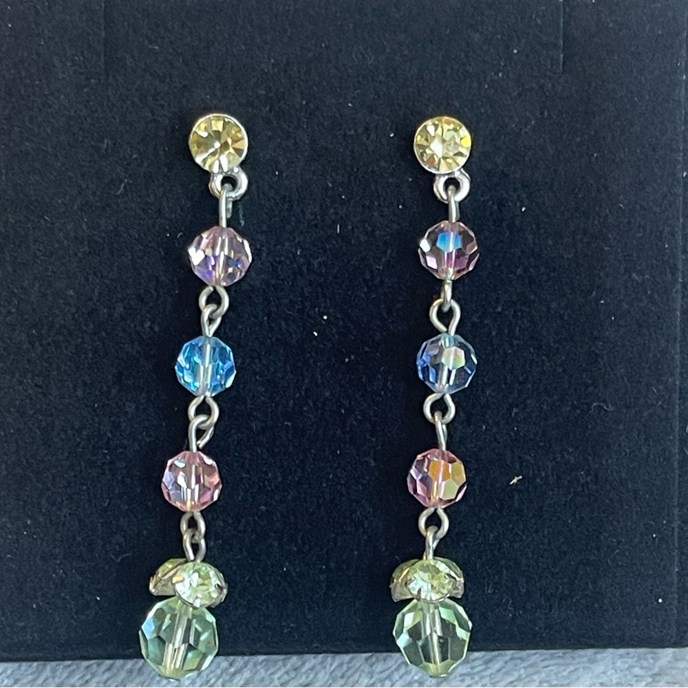 Earring and necklace set multi color crystals